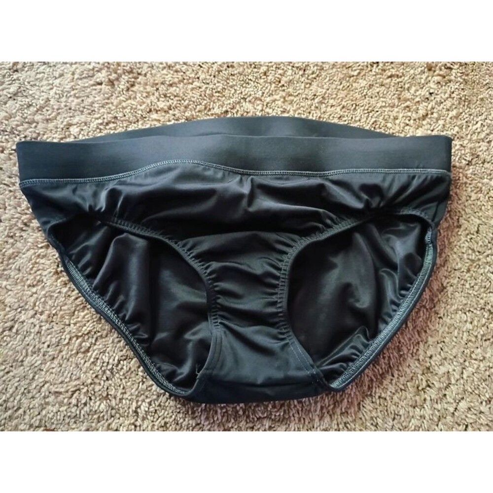Lands End Women's sz 8 Low Rise Bikini Swim Bottoms Black